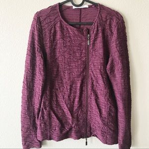 Monari Italia Burgundy Zip Up Jacket, M, EUC